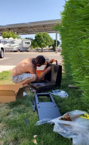 Matt-Assembling-Blackstone-Tucson-KOA